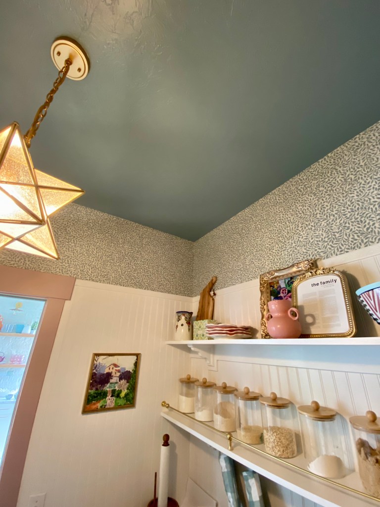 Overview of pantry with Debonair by Sherwin Williams paint