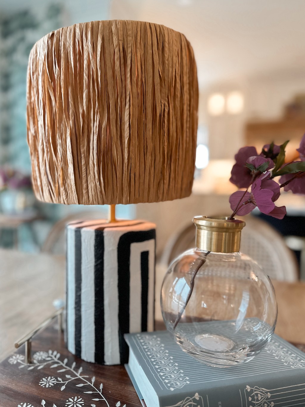 DIY Terracotta Lamp with Raffia Lamp Shade
